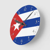 Kuba-Flagge Runde Wanduhr (Winkel)