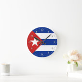 Kuba-Flagge Runde Wanduhr (Zuhause)
