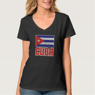 Kuba-Flagge Vintag beängstigend Retro-Kuba-Prix T-Shirt