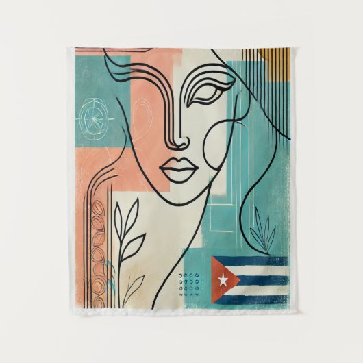 Kuba-Flagge Wandteppich (Vorderseite)