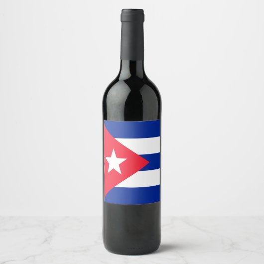 Kuba-Flagge Weinetikett (Vorderseite)