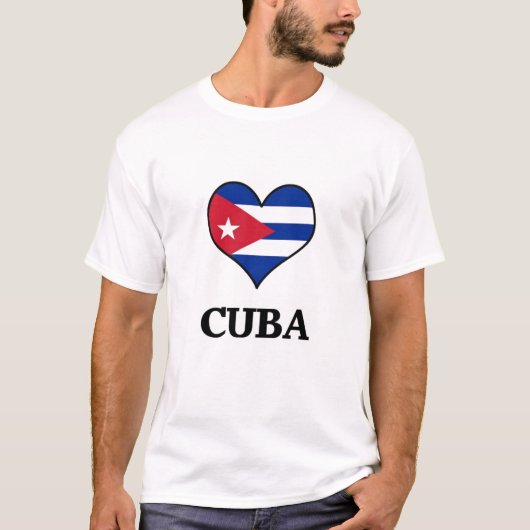 Kuba-Flaggen-Herz-T - Shirt (Vorderseite)