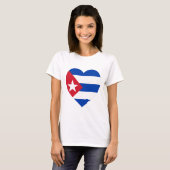 Kuba-Flaggen-Herz T-Shirt (Vorne ganz)