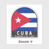 Kuba-Flaggenemblem erschüttert Vintag Aufkleber (Blatt)