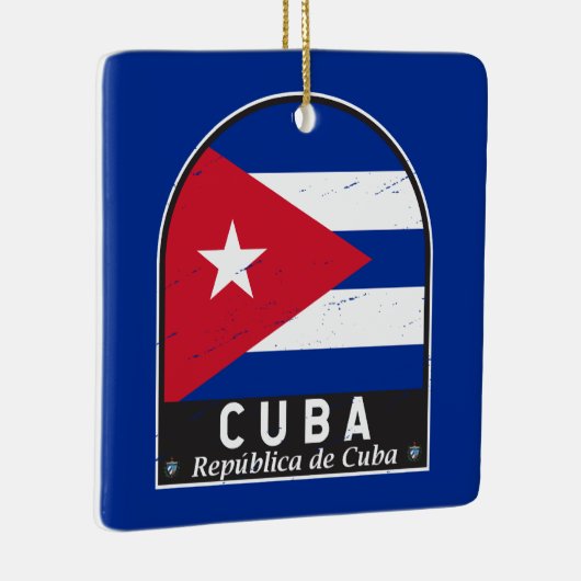 Kuba-Flaggenemblem erschüttert Vintag Keramikornament (Rechts)