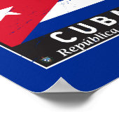 Kuba-Flaggenemblem erschüttert Vintag Poster (Ecke)