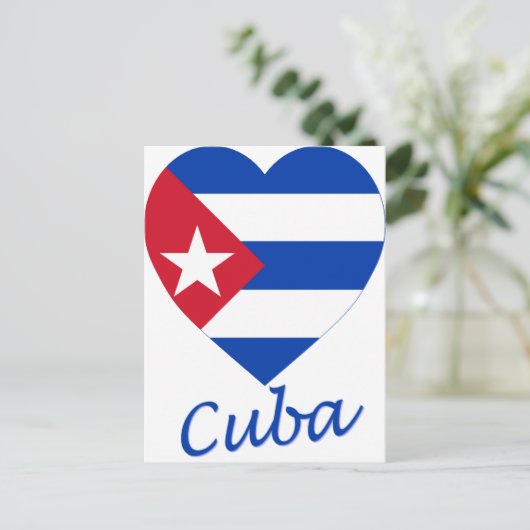 Kuba-Flaggenherz Postkarte (Stehend Vorderseite)