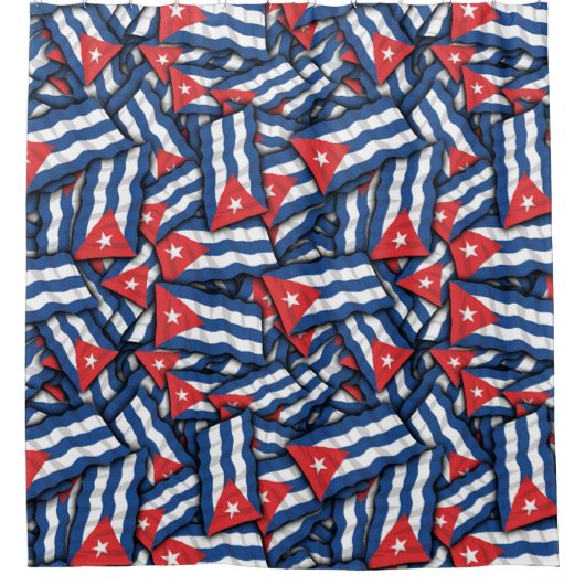 Kuba-Flaggenmuster Duschvorhang (Vorderseite)