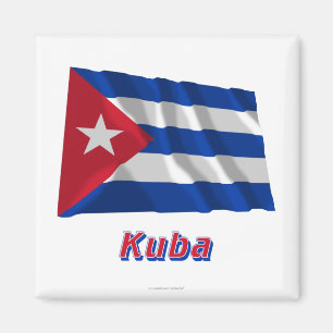 Kuba Fliegende Flagge MIT Namen Magnet