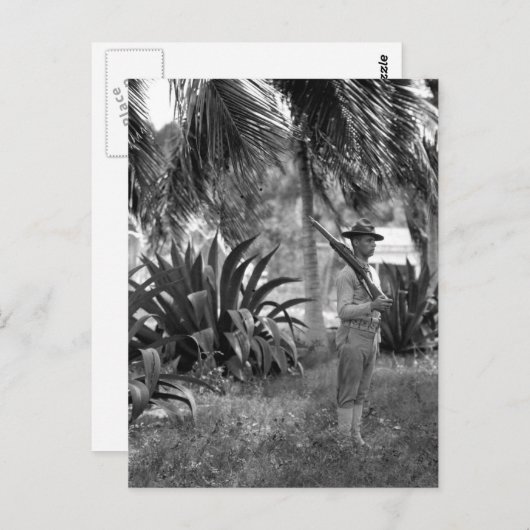 Kuba, Guantanamo Sentry unter palms_War Image Postkarte (Vorne/Hinten)
