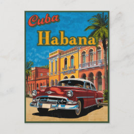 Kuba Habana Classic Car & Colorful Street Travel Postkarte