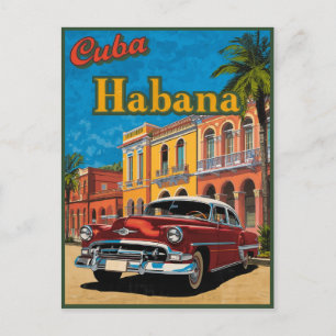 Kuba Habana Classic Car & Colorful Street Travel Postkarte