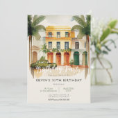 Kuba Havana Palm Trees Geburtstagsparty Einladung (Stehend Vorderseite)