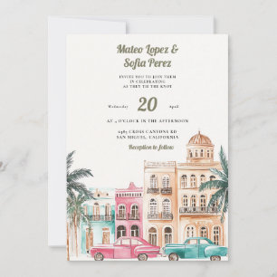 Kuba Havanna Aquarell Hochzeits-Einladung Einladung