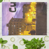 Kuba Havanna Shoreline Stadtlampen nachts Geschirrtuch (Gefaltet)