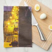 Kuba Havanna Shoreline Stadtlampen nachts Geschirrtuch (Viertel Falte)