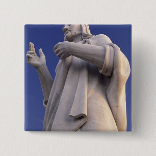 Kuba, Havanna, Skulptur von Jesus. Button