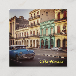 Kuba Havanna Vintage Klassiker Stadtbild Quadratische Visitenkarte