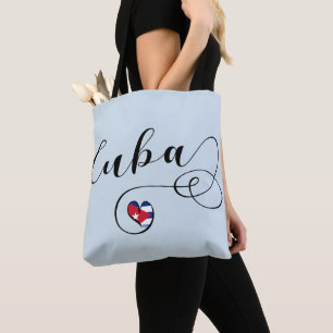 Kuba-Herz-Einkaufstüte, kubanische Flagge Tasche