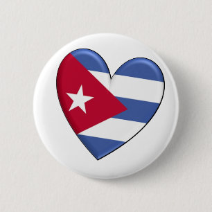 Kuba-Herz-Flagge Button