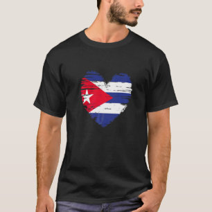 Kuba Herz kubanische Flagge Kubanischer Stolz T-Shirt