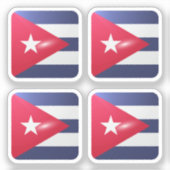 Kuba-Hochglanzflagge Aufkleber (Vorderseite)