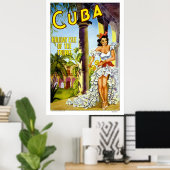 Kuba - Holiday Isle Vintage Travel Poster (Heimbüro)