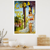 Kuba - Holiday Isle Vintage Travel Poster (Küche)
