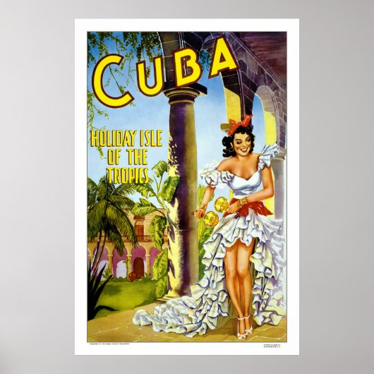 Kuba - Holiday Isle Vintage Travel Poster (Vorne)