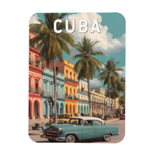 Kuba Illustration Reise Kunst Vintage Magnet