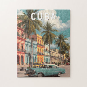 Kuba Illustration Reise Kunst Vintage Puzzle