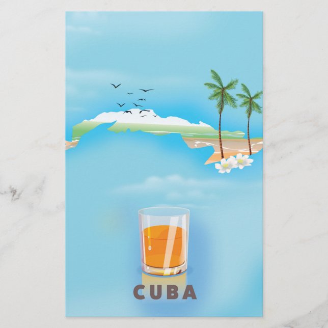 Kuba Illustriertes Reiseplakat (Vorderseite)