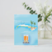 Kuba Illustriertes Reiseplakat Postkarte (Stehend Vorderseite)
