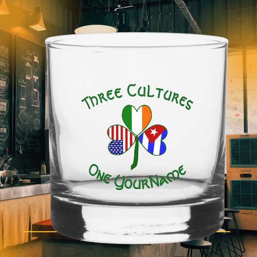 Kuba Irish America Flags Kleeblatt Personalisiert Whiskyglas