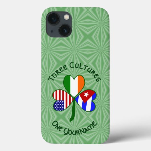 Kuba Irish USA Flags Kleeblatt Personalisiert Case-Mate iPhone Hülle (Rückseite)