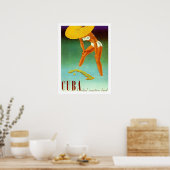 Kuba, Isle, Bikini-Mädel in großen gelben Hut, Vin Poster (Küche)