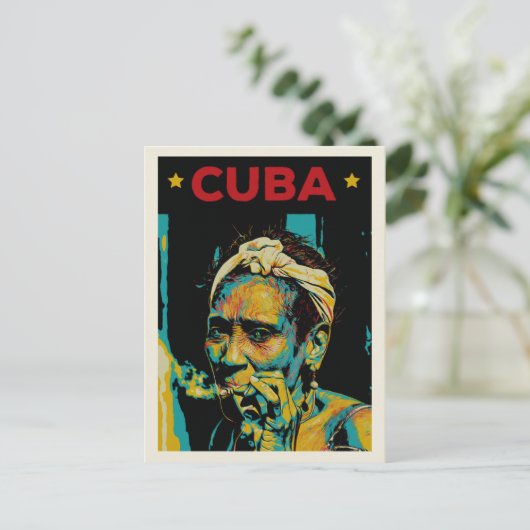 Kuba Karibik typische Frau Havanna Postcard Postkarte (Stehend Vorderseite)