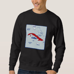 Kuba Karte in Flaggenfarben. Länder in der Umgebun Sweatshirt