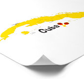 Kuba Karte mit Maracas Poster (Ecke)