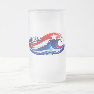 Kuba klassisch farbenfroh mattglas bierglas