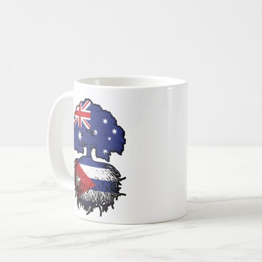 Kuba Kuba Australische Tree Roots Flag Kaffeetasse (Vorderseite Links)
