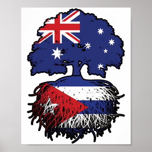 Kuba Kuba Australische Tree Roots Flag Poster (Vorne)