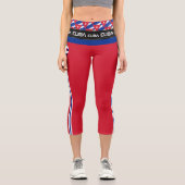 Kuba & Kuba Flag Mode, Fitness, Sport Capri Leggings (Vorderseite)