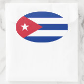 Kuba/Kuba-Flagge Ovaler Aufkleber (Tasche)