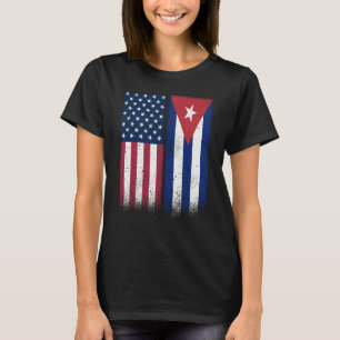 Kuba Kubanisch Amerikanische Flaggen Stolz USA Kub T-Shirt