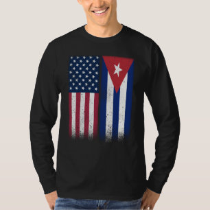 Kuba Kubanisch Amerikanische Flaggen Stolz USA Kub T-Shirt