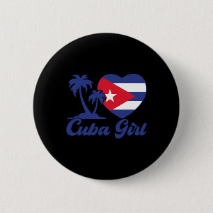 Kuba - kubanische Mädchenflagge Cubanita Hispanic  Button