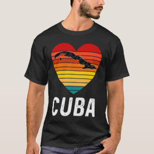 Kuba Kubanischer Stolz DNA Karte Flagge Retro Vint T-Shirt