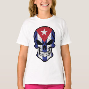 Kuba lächelt Schädelflagge T-Shirt
