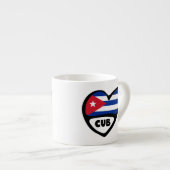 Kuba Ländercode Flaggenherz, CUB Espressotasse (Vorderseite Rechts)